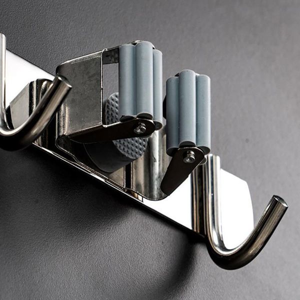hooks & rails 304 stainless steel non perforated multi function wall mop clip rack shelf
hooks & rails 304 stainless steel non perforated multi function wall mop clip rack shelf