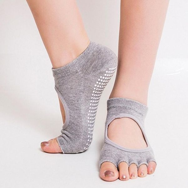 women socks yoga backless five toe anti-slip ankle grip dots pilates fitness gym ladies sports 10 colors, Black
women socks yoga backless five toe anti-slip ankle grip dots pilates fitness gym ladies sports 10 colors, Black