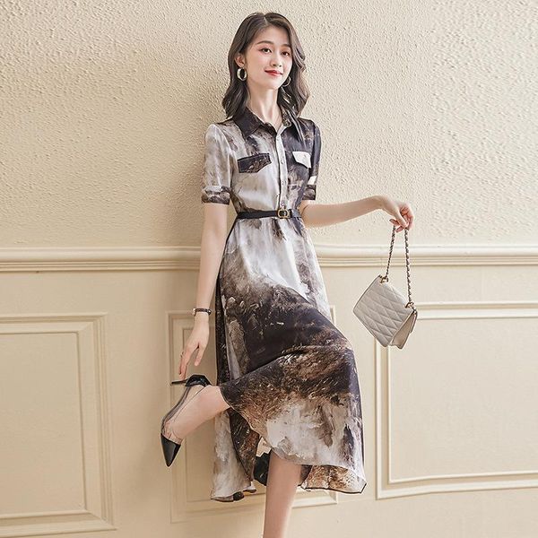 casual dresses shirt dress summer 2021 style elegant temperament waist slimming professional slim long skirt, Black;gray
casual dresses shirt dress summer 2021 style elegant temperament waist slimming professional slim long skirt, Black;gray