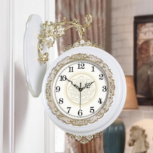european style silent wall clock living room decoration two-sided house watch modern home clocks
european style silent wall clock living room decoration two-sided house watch modern home clocks