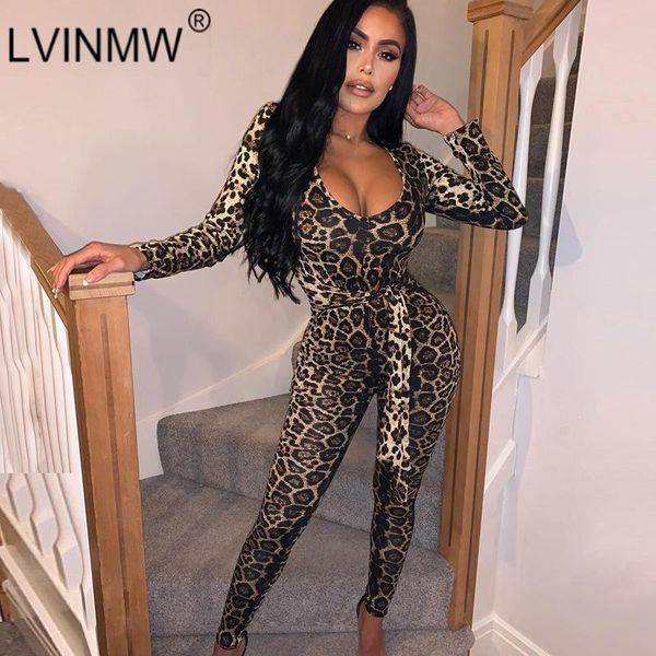 women's jumpsuits & rompers sexyleopard print v neck long sleeve bodycon jumpsuit 2021 winter women bandage bow slim playsuits female c, Black;white
women's jumpsuits & rompers sexyleopard print v neck long sleeve bodycon jumpsuit 2021 winter women bandage bow slim playsuits female c, Black;white