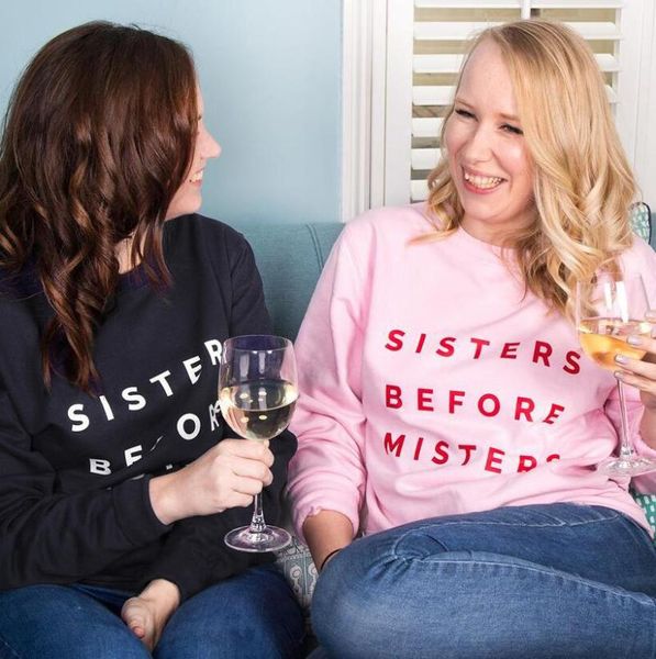 sisters before misters women sweatshirt sweats with funny slogan outfits fashion 100%cotton pullovers drop women's hoodies & sweatshir, Black
sisters before misters women sweatshirt sweats with funny slogan outfits fashion 100%cotton pullovers drop women's hoodies & sweatshir, Black