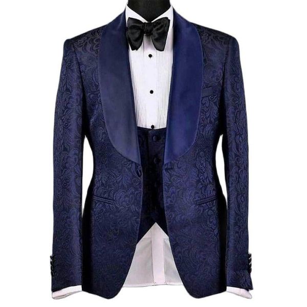 men's suits & blazers floral jacquard groom tuxedo for wedding navy blue slim fit men with black pants 3 piece blazer waistcoat fashion, White;black
men's suits & blazers floral jacquard groom tuxedo for wedding navy blue slim fit men with black pants 3 piece blazer waistcoat fashion, White;black