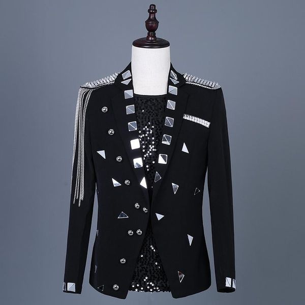 men's suits & blazers men party coat singer dj nightclub guest star wedding dress lens tassel performance clothing bar stage costumes, White;black
men's suits & blazers men party coat singer dj nightclub guest star wedding dress lens tassel performance clothing bar stage costumes, White;black