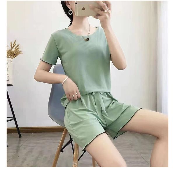 women's sleepwear thin ice silk pajamas women short sleeve student's summer sleepwear pijamas set casual home clothes 2021 pyjama, Black;red
women's sleepwear thin ice silk pajamas women short sleeve student's summer sleepwear pijamas set casual home clothes 2021 pyjama, Black;red