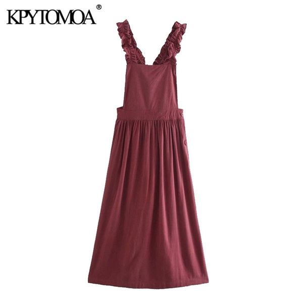 women fashion with ruffled straps midi pinafore skirt vintage backless cross side buttons female skirts mujer 210421, Black
women fashion with ruffled straps midi pinafore skirt vintage backless cross side buttons female skirts mujer 210421, Black