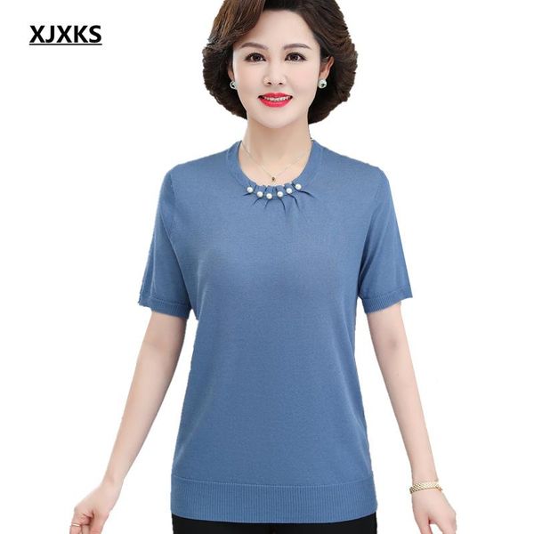 women's t-shirt xjxks 2021 summer women short-sleeved solid color all-match high-quality comfortable casual, White
women's t-shirt xjxks 2021 summer women short-sleeved solid color all-match high-quality comfortable casual, White