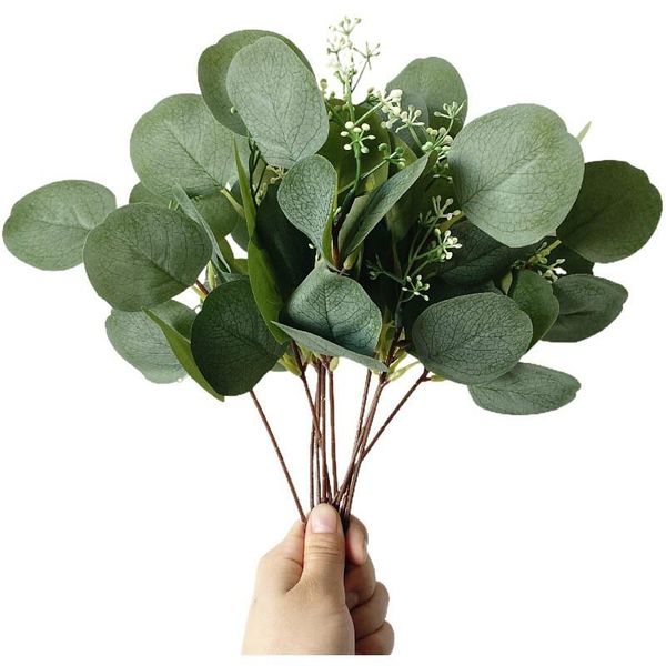 5pcs artificial plants green eucalyptus leaves diy bridal bouquet fake flowers for home garden party wedding flower decorations decorative &
5pcs artificial plants green eucalyptus leaves diy bridal bouquet fake flowers for home garden party wedding flower decorations decorative &