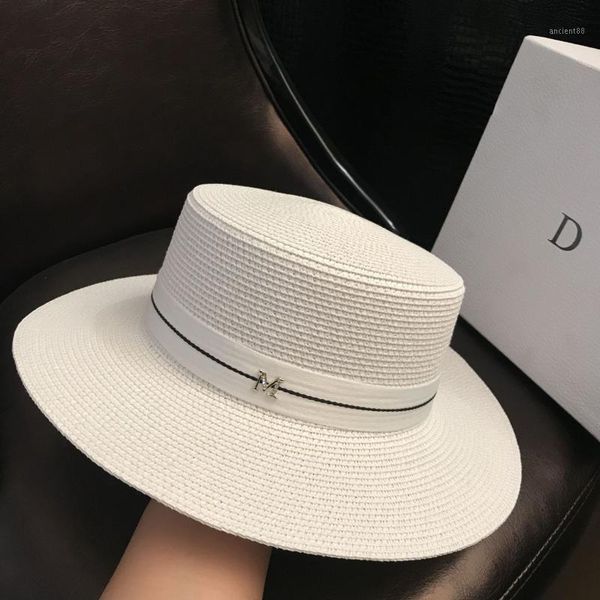 berets summer women's boater beach hat wide side female casual panama lady classic flat bowknot straw sun women man fedora, Blue;gray
berets summer women's boater beach hat wide side female casual panama lady classic flat bowknot straw sun women man fedora, Blue;gray