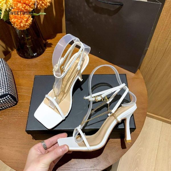 sandals women's high heels chain square head one line buckle roman open toe thin heel women shoes spring summer, Black
sandals women's high heels chain square head one line buckle roman open toe thin heel women shoes spring summer, Black