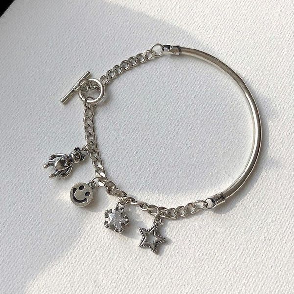 charm bracelets punki the cold wind bear smile star pendant metal chain ladies bracelet suitable for all occasions, Golden;silver
charm bracelets punki the cold wind bear smile star pendant metal chain ladies bracelet suitable for all occasions, Golden;silver