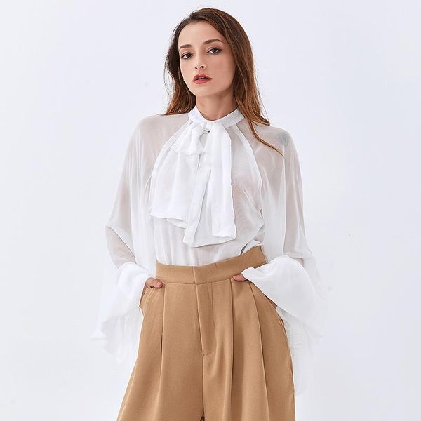 women's polos casual loose shirt for women stand collar lantern sleeve white perspective blouse female fashion clothing
women's polos casual loose shirt for women stand collar lantern sleeve white perspective blouse female fashion clothing