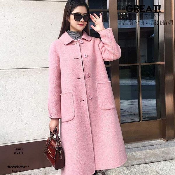 women's wool & blends herringbone woolen coat koren fashion women cute turn down collar single breasted big pocket outwear korean winte, Black
women's wool & blends herringbone woolen coat koren fashion women cute turn down collar single breasted big pocket outwear korean winte, Black