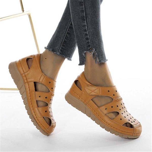 women's 2021 summer handmade ladies leather solid color wear-resisting sandals female retro sewing thread style mother flats, Black
women's 2021 summer handmade ladies leather solid color wear-resisting sandals female retro sewing thread style mother flats, Black