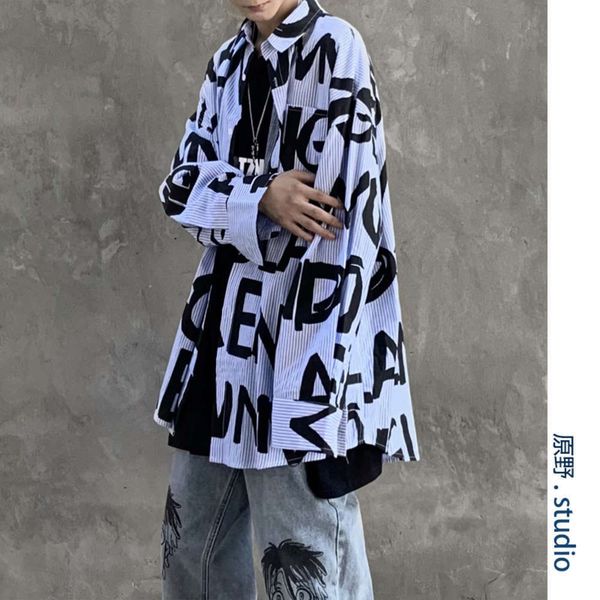 men's casual shirts shirt autumn stripe long sleeve fashion brand street loose full body letter print lapel coat 7fiv udmp, White;black
men's casual shirts shirt autumn stripe long sleeve fashion brand street loose full body letter print lapel coat 7fiv udmp, White;black