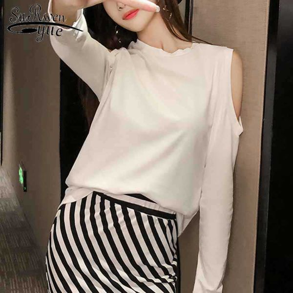 cotton shirt women fashion t shirt autumn long sleeve chic slim off-shoulder hollow solid korean clothes 10904 210527, White
cotton shirt women fashion t shirt autumn long sleeve chic slim off-shoulder hollow solid korean clothes 10904 210527, White