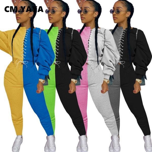 women's tracksuits cm.yaya sportwear sweatsuit patchwork set lace up sweatshirt jogger pants active tracksuit two piece fitness outfits, Gray
women's tracksuits cm.yaya sportwear sweatsuit patchwork set lace up sweatshirt jogger pants active tracksuit two piece fitness outfits, Gray