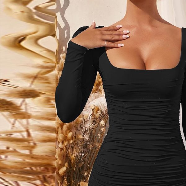 long sleeve square neck womens dresses spring autumn black wrap ruched bodycon dress women backless elegant short mini party, Black;gray
long sleeve square neck womens dresses spring autumn black wrap ruched bodycon dress women backless elegant short mini party, Black;gray