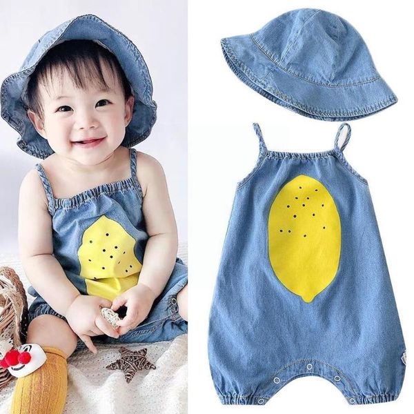 jumpsuits summer born baby soft denim rompers with hat 2pcs cartoon infants overalls lemon boys girls clothes r4k6, Blue
jumpsuits summer born baby soft denim rompers with hat 2pcs cartoon infants overalls lemon boys girls clothes r4k6, Blue