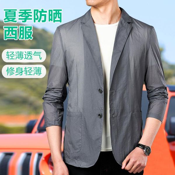 men's jackets spring and summer leisure suit slim fit coat sunscreen clothing breathable lightweight, Black;brown
men's jackets spring and summer leisure suit slim fit coat sunscreen clothing breathable lightweight, Black;brown