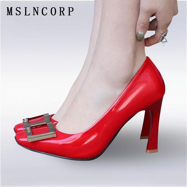 plus size 34-48 fashion square buckle solid high heels shoes nightclub women pumps slip on red wedding dress party, Black
plus size 34-48 fashion square buckle solid high heels shoes nightclub women pumps slip on red wedding dress party, Black