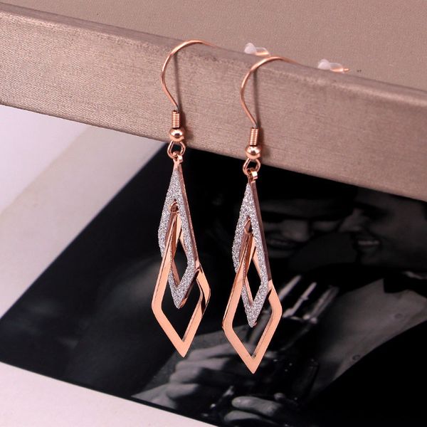 e4-311a japanese and korean fashion earrings with rose gold double diamond frosted lantern, Golden
e4-311a japanese and korean fashion earrings with rose gold double diamond frosted lantern, Golden