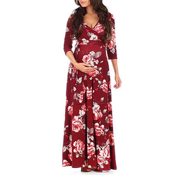 maternity dresses women maxi dress fashion flower print v-neck 3/4 sleeve bohemian slim pregnant clothes#fs, White
maternity dresses women maxi dress fashion flower print v-neck 3/4 sleeve bohemian slim pregnant clothes#fs, White