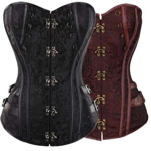 women gothic overbust corset steampunk retro bustiers jacquard rivet closure buckle vintage corselet s-6xl & corsets, Black;white
women gothic overbust corset steampunk retro bustiers jacquard rivet closure buckle vintage corselet s-6xl & corsets, Black;white