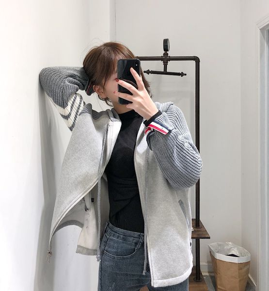 tb fleece knitted stitched of the year sweater cardigan jacket women's sweater women's hoodie, White;black
tb fleece knitted stitched of the year sweater cardigan jacket women's sweater women's hoodie, White;black
