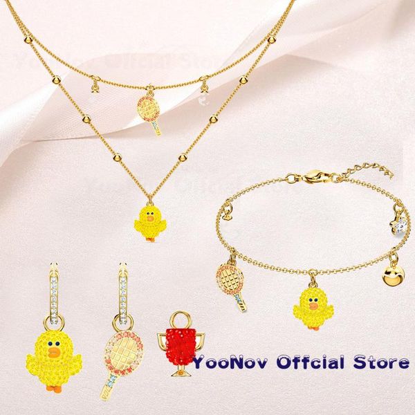 pendant necklaces swa 2021 fashion jewelry original charming exquisite cute 3d little yellow duck racket girl necklace romantic gift, Silver
pendant necklaces swa 2021 fashion jewelry original charming exquisite cute 3d little yellow duck racket girl necklace romantic gift, Silver