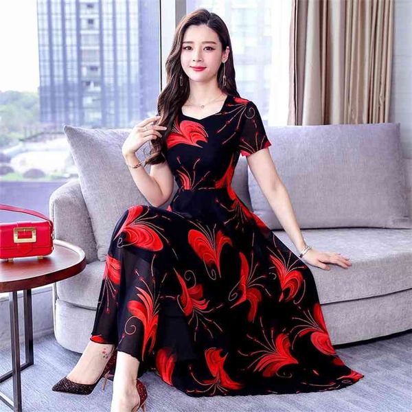 spring summer floral chiffon maxi dresses 3xl plus size print vintage runway midi dress elegant women bodycon party vestido 210528, Black;gray
spring summer floral chiffon maxi dresses 3xl plus size print vintage runway midi dress elegant women bodycon party vestido 210528, Black;gray