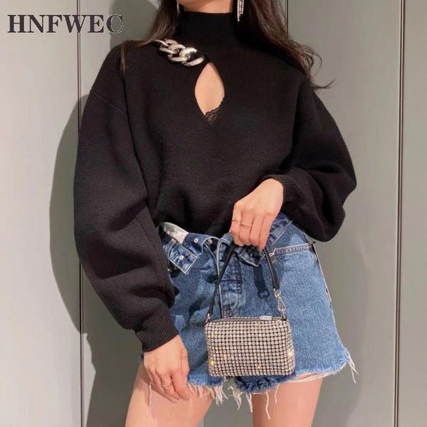 women's sweaters thick warm casual ladies black pullover knitted winter 2021 woman sweters mujer chain hollow sweater v710, White;black
women's sweaters thick warm casual ladies black pullover knitted winter 2021 woman sweters mujer chain hollow sweater v710, White;black