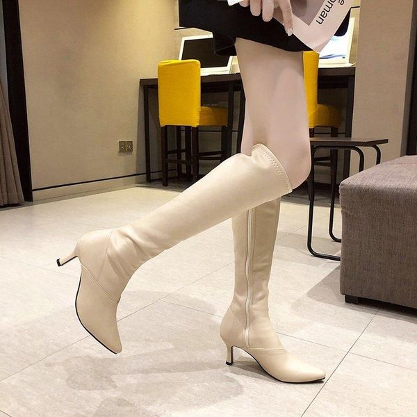 boots korean spring and winter high heel over knee women's show thin pointed elastic, Black
boots korean spring and winter high heel over knee women's show thin pointed elastic, Black
