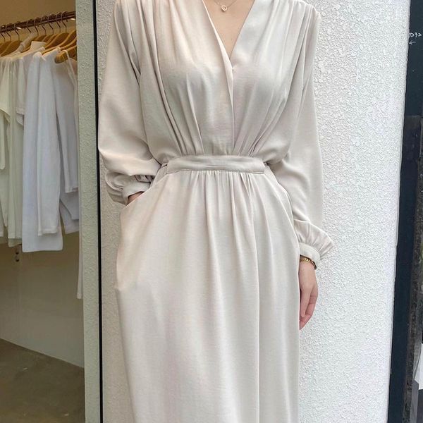 casual dresses women vintage elegant ankle length dress long sleeve back sashes loose design female office style retro chic qa060, Black;gray
casual dresses women vintage elegant ankle length dress long sleeve back sashes loose design female office style retro chic qa060, Black;gray