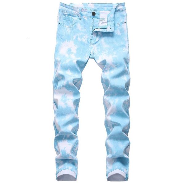 men's jeans hip hop street boys wear color stretch denim casual fashion mens skinny straight cowboys trousers slim printed long pants e, Blue
men's jeans hip hop street boys wear color stretch denim casual fashion mens skinny straight cowboys trousers slim printed long pants e, Blue