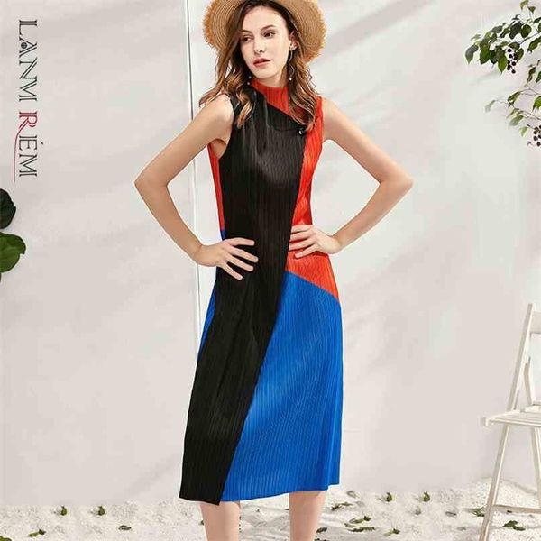 pleated sleeveless dress for women one-button medium length contrast color slim temperament casual summer dresses 2d3937 210526, Black;gray
pleated sleeveless dress for women one-button medium length contrast color slim temperament casual summer dresses 2d3937 210526, Black;gray