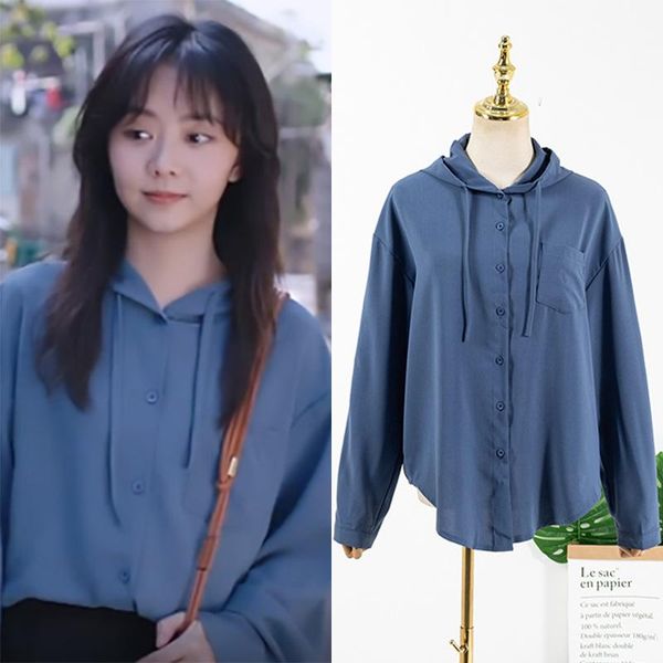 women's blouses & shirts kpop iu seo yea ji summer blue loose casual hooded long-sleeve shirt women streetwear fashion wild cardigan an, White
women's blouses & shirts kpop iu seo yea ji summer blue loose casual hooded long-sleeve shirt women streetwear fashion wild cardigan an, White