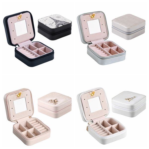 protable pu jewelry storage boxes mini square jewelry collection organizer earrings necklace ring case travel accessories holder tta1180, Black;white
protable pu jewelry storage boxes mini square jewelry collection organizer earrings necklace ring case travel accessories holder tta1180, Black;white