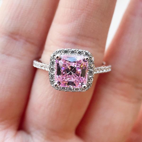cluster rings 100% 925 sterling silver 7*7mm created pink gemstone wedding engagement diamond ring fine jewelry drop, Golden;silver
cluster rings 100% 925 sterling silver 7*7mm created pink gemstone wedding engagement diamond ring fine jewelry drop, Golden;silver