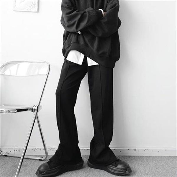 men's pants autumn korean loose and simple casual personalized hem split design trendy sweatpants straight tube, Black
men's pants autumn korean loose and simple casual personalized hem split design trendy sweatpants straight tube, Black