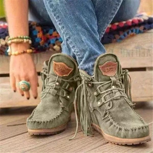 boots women ankle retro medieval faux suede leather tassel short boot lace up round toe western cowboy casual winter shoes, Black
boots women ankle retro medieval faux suede leather tassel short boot lace up round toe western cowboy casual winter shoes, Black