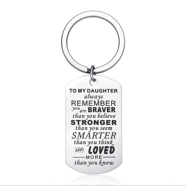 keychains sell well inspirational stainless steel key chain jewelry to my daughter military card for women g, Silver
keychains sell well inspirational stainless steel key chain jewelry to my daughter military card for women g, Silver