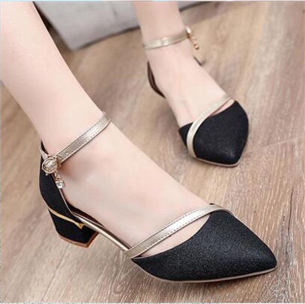 spring autumn women pumps korean style pointed toe mid heels shoes ladies fashion buckle strap woman plus size dress, Black
spring autumn women pumps korean style pointed toe mid heels shoes ladies fashion buckle strap woman plus size dress, Black
