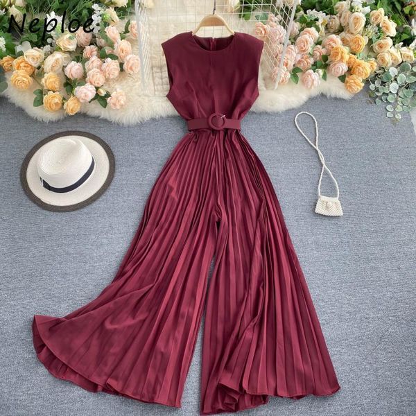 neploe casual o-neck chic sashes slim waist bodysuit vintage solid color jumpsuit chic pleated wide leg pants women 1g441 210423, Black;white
neploe casual o-neck chic sashes slim waist bodysuit vintage solid color jumpsuit chic pleated wide leg pants women 1g441 210423, Black;white