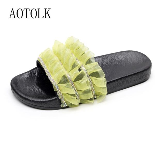 slippers women female shoes flat fashion sequins ribbons silk purple summer brand woman slide plus size 2021 arrival, Black
slippers women female shoes flat fashion sequins ribbons silk purple summer brand woman slide plus size 2021 arrival, Black