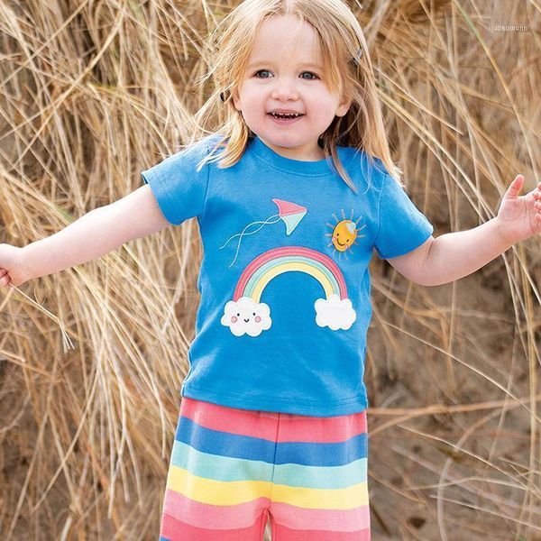 little maven brand children 2021 summer baby boys girls clothes cotton children's sets rainbow applique t shirt + striped shorts1, White
little maven brand children 2021 summer baby boys girls clothes cotton children's sets rainbow applique t shirt + striped shorts1, White