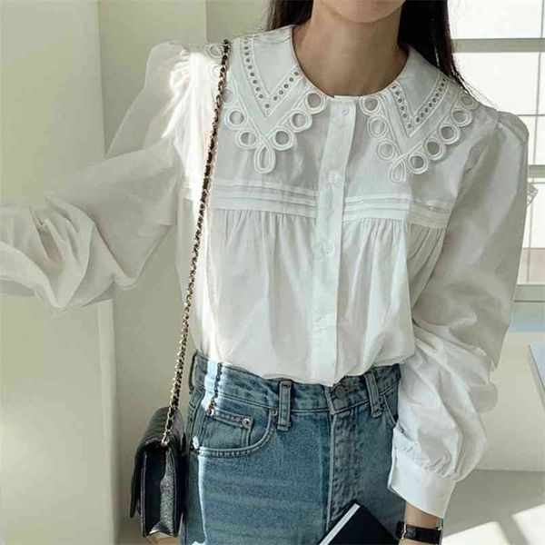 spring vintage embroidery turn down collar elegant blouse women single-breasted puff long sleeve work ol style blusas 210519, White
spring vintage embroidery turn down collar elegant blouse women single-breasted puff long sleeve work ol style blusas 210519, White