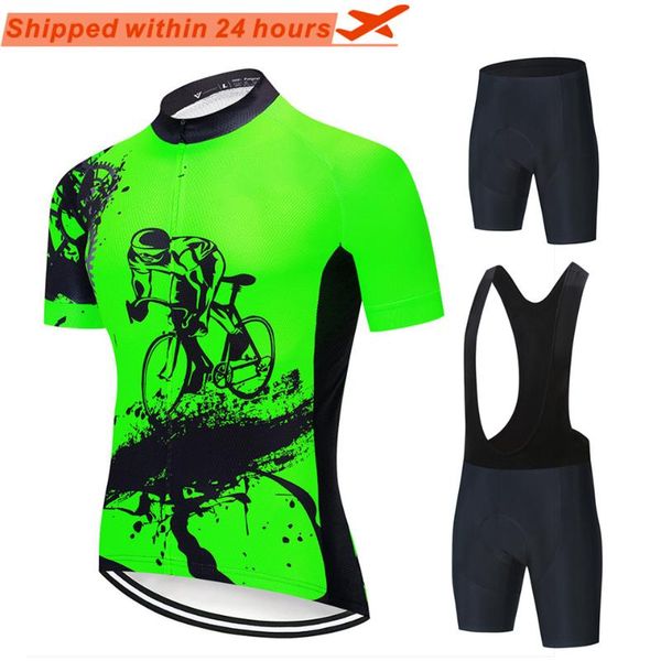 fluorescent green bicycle cycling jersey sets red short sleeve clothing bike maillot bib shorts racing, Black;blue
fluorescent green bicycle cycling jersey sets red short sleeve clothing bike maillot bib shorts racing, Black;blue