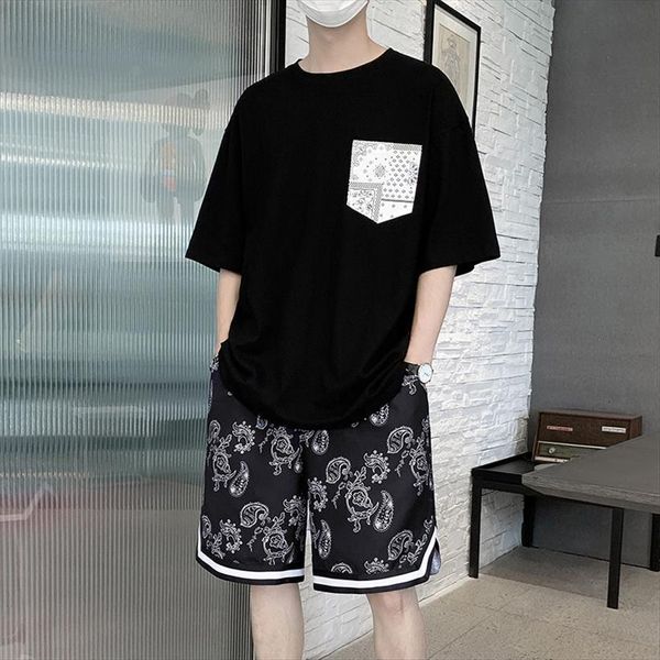 2pcs summer short sets t men tracksuit shirts and shorts fashion cashew printing cotton thin loose stylish streetwear suit man, Gray
2pcs summer short sets t men tracksuit shirts and shorts fashion cashew printing cotton thin loose stylish streetwear suit man, Gray