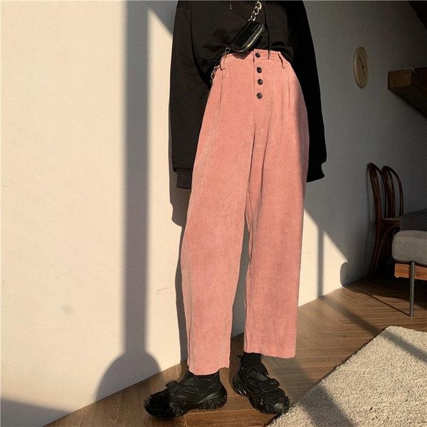 women's pants & capris hzirip 2021 corduroy high waist slender autumn plus size straight solid casual loose brief women chic quality tr, Black;white
women's pants & capris hzirip 2021 corduroy high waist slender autumn plus size straight solid casual loose brief women chic quality tr, Black;white
